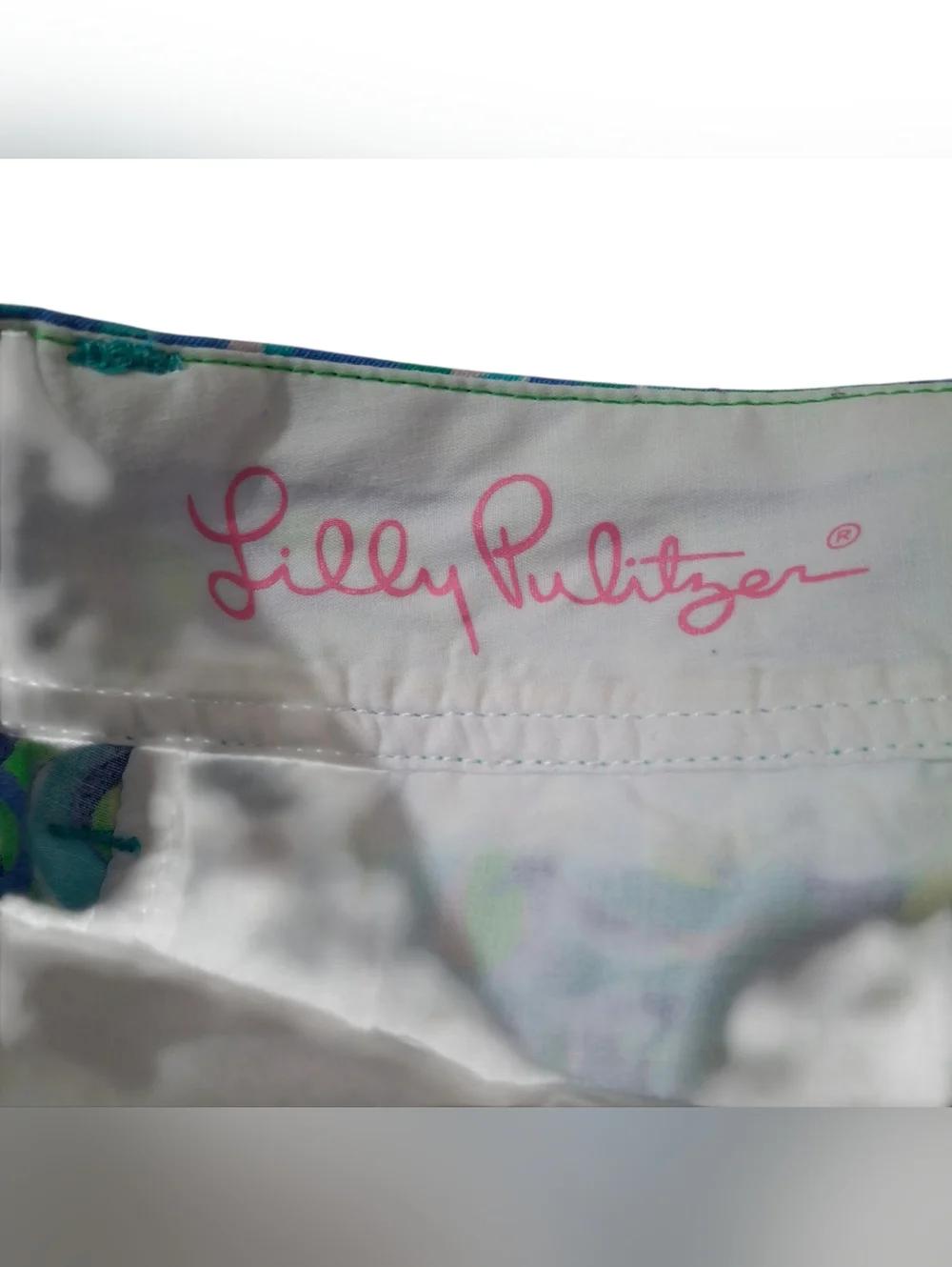 Lilly Pulitzer Callahan Lilly's Lagoon Print Flat Front Low Rise Shorts Size 0